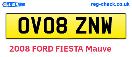 OV08ZNW are the vehicle registration plates.