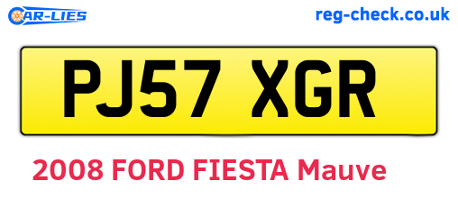 PJ57XGR are the vehicle registration plates.