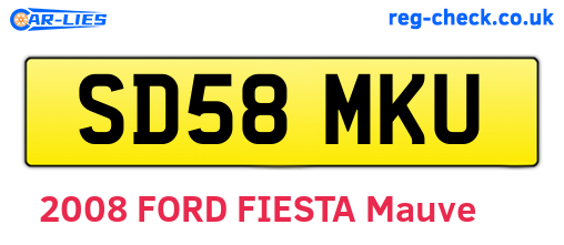 SD58MKU are the vehicle registration plates.