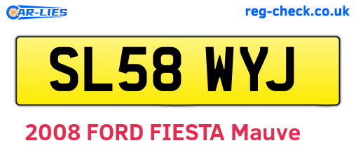 SL58WYJ are the vehicle registration plates.