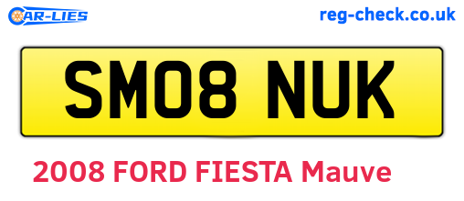 SM08NUK are the vehicle registration plates.