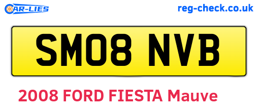 SM08NVB are the vehicle registration plates.