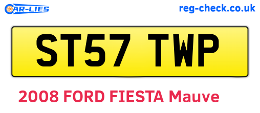 ST57TWP are the vehicle registration plates.