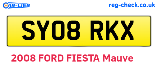 SY08RKX are the vehicle registration plates.