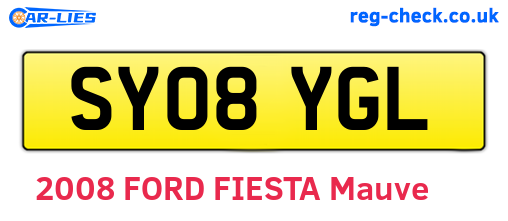 SY08YGL are the vehicle registration plates.