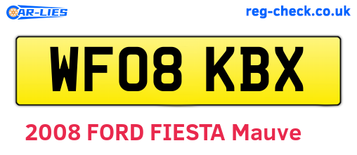 WF08KBX are the vehicle registration plates.