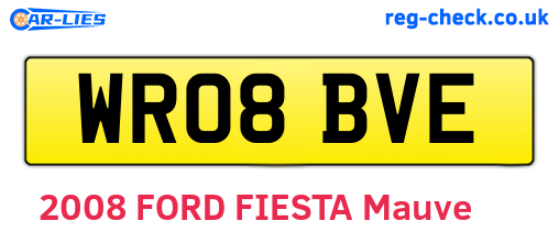 WR08BVE are the vehicle registration plates.