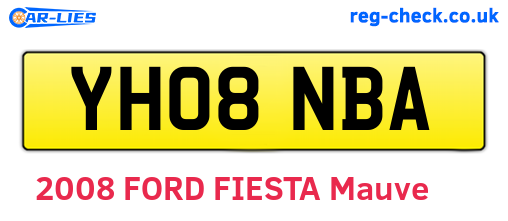 YH08NBA are the vehicle registration plates.