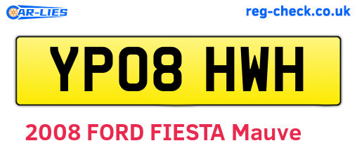 YP08HWH are the vehicle registration plates.