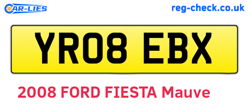 YR08EBX are the vehicle registration plates.