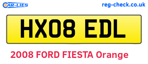 HX08EDL are the vehicle registration plates.
