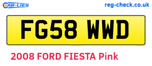 FG58WWD are the vehicle registration plates.