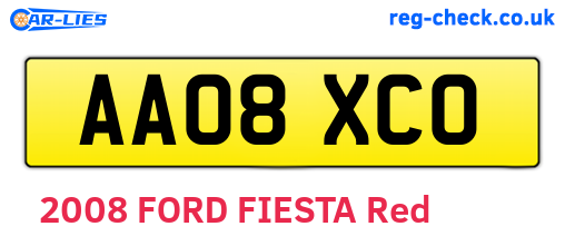 AA08XCO are the vehicle registration plates.