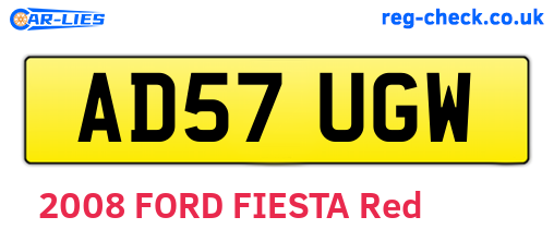 AD57UGW are the vehicle registration plates.