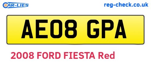 AE08GPA are the vehicle registration plates.