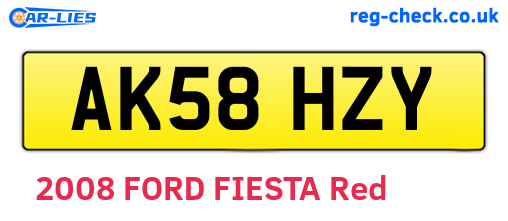 AK58HZY are the vehicle registration plates.