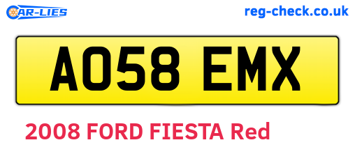 AO58EMX are the vehicle registration plates.