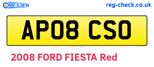 AP08CSO are the vehicle registration plates.