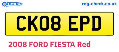 CK08EPD are the vehicle registration plates.