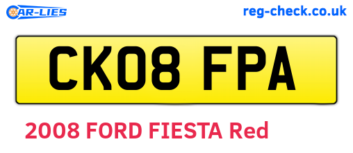 CK08FPA are the vehicle registration plates.