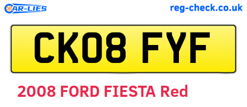 CK08FYF are the vehicle registration plates.