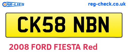 CK58NBN are the vehicle registration plates.