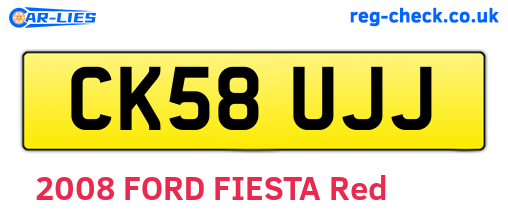CK58UJJ are the vehicle registration plates.