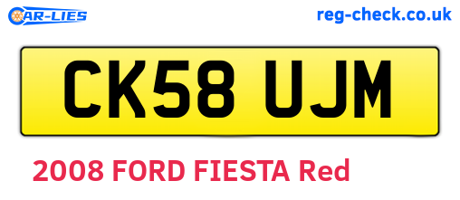 CK58UJM are the vehicle registration plates.
