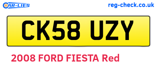 CK58UZY are the vehicle registration plates.