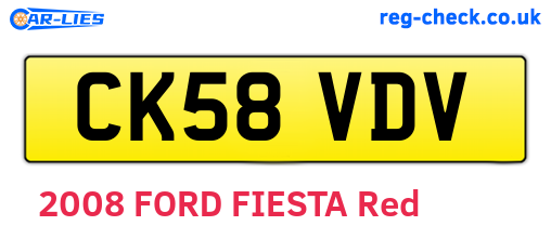 CK58VDV are the vehicle registration plates.