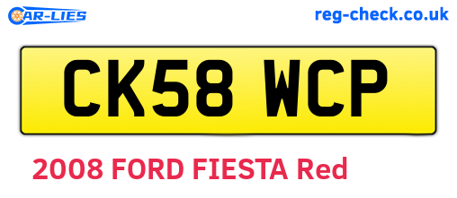 CK58WCP are the vehicle registration plates.