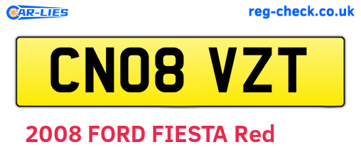 CN08VZT are the vehicle registration plates.