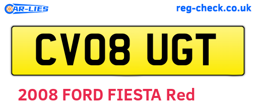 CV08UGT are the vehicle registration plates.