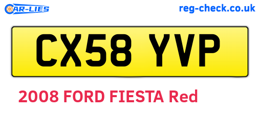 CX58YVP are the vehicle registration plates.