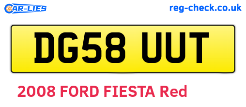 DG58UUT are the vehicle registration plates.