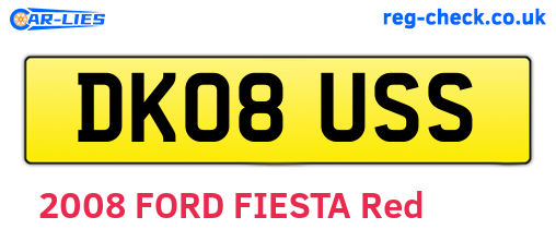 DK08USS are the vehicle registration plates.