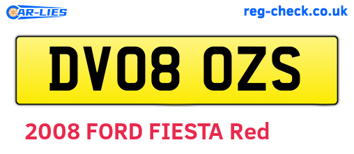 DV08OZS are the vehicle registration plates.