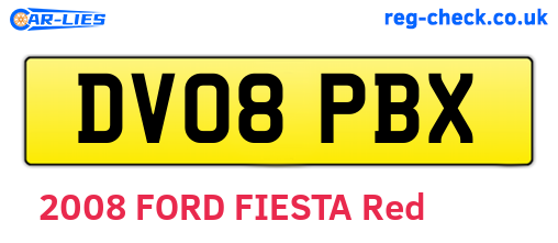 DV08PBX are the vehicle registration plates.