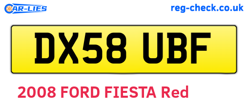 DX58UBF are the vehicle registration plates.