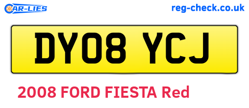DY08YCJ are the vehicle registration plates.