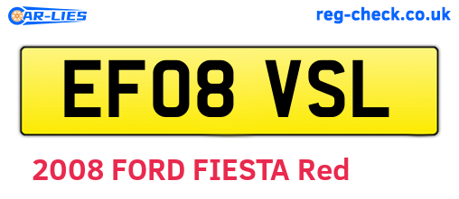 EF08VSL are the vehicle registration plates.