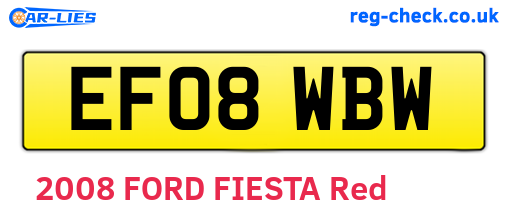 EF08WBW are the vehicle registration plates.
