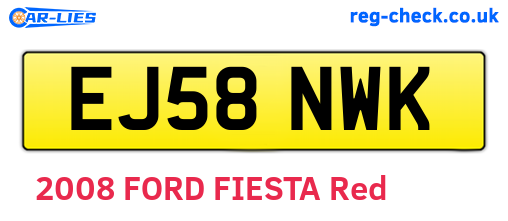 EJ58NWK are the vehicle registration plates.