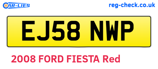 EJ58NWP are the vehicle registration plates.