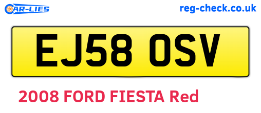 EJ58OSV are the vehicle registration plates.