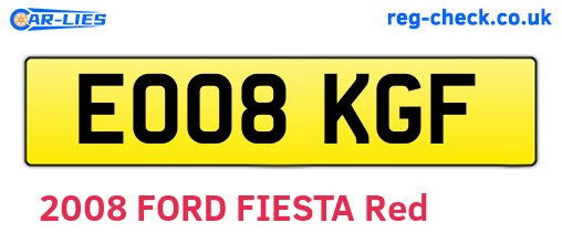 EO08KGF are the vehicle registration plates.