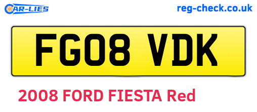 FG08VDK are the vehicle registration plates.