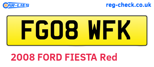 FG08WFK are the vehicle registration plates.