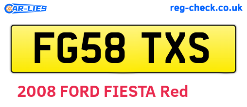 FG58TXS are the vehicle registration plates.