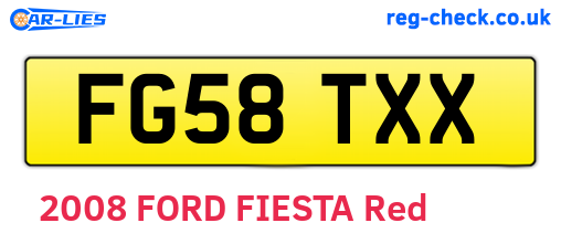 FG58TXX are the vehicle registration plates.